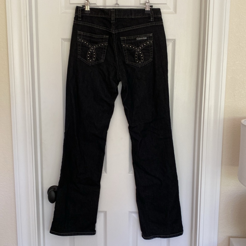 Calvin Klein Black Vintage Embellished Bootcut Jeans Size 4